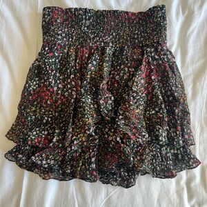 A.L.C Floral Mini Silk Skirt